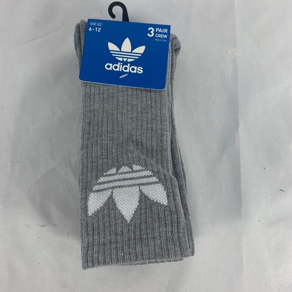 adidas Other - Adidas Athletic Grey Cushioned Crew Socks 3 Pack